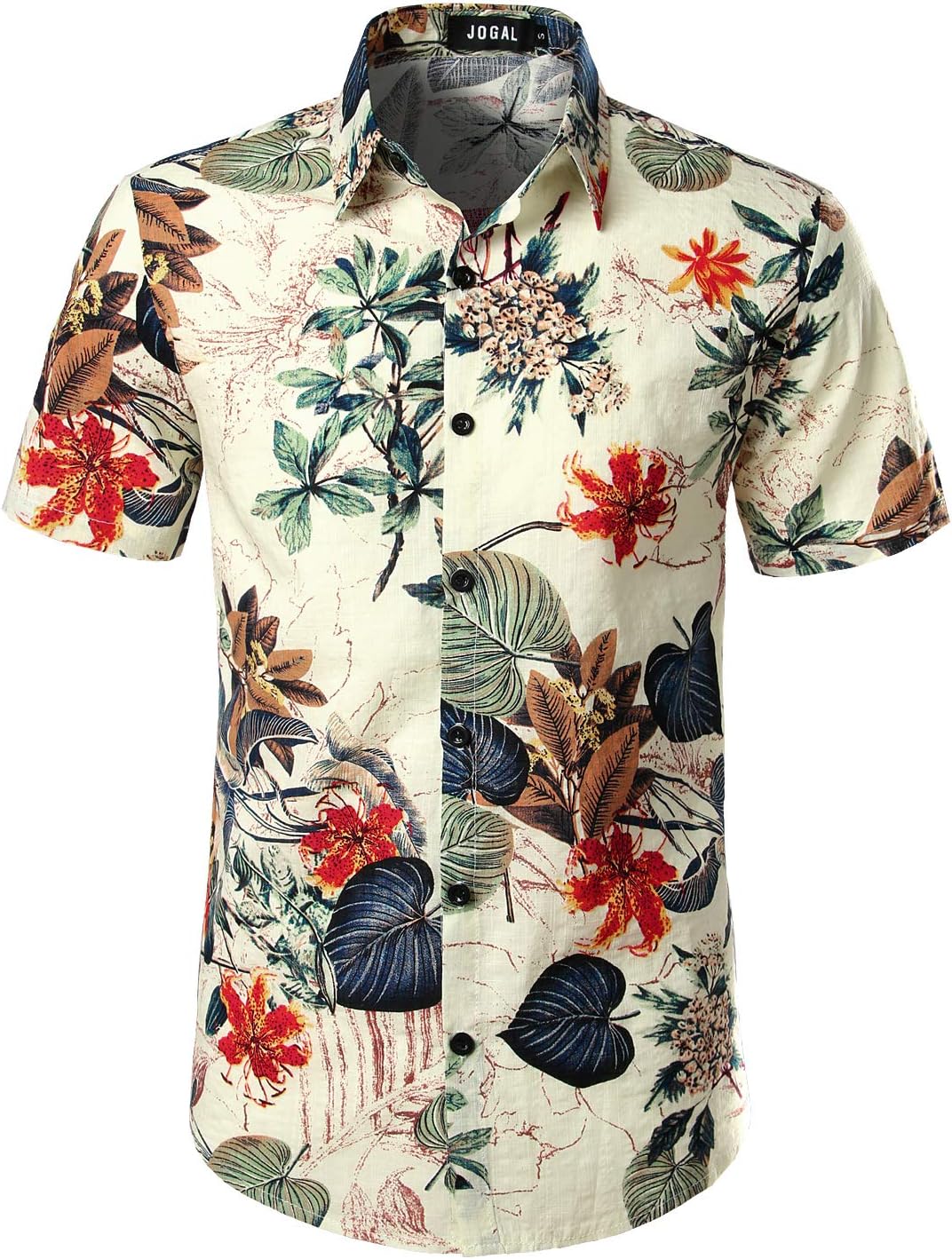 JOGAL Mens Shirt, Special Aloha Hawaiian Shirt for Casual Wear, Innovative Flora...
