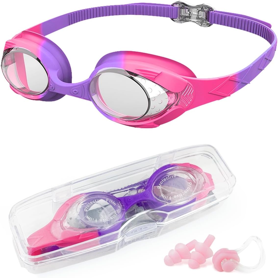 Kemraes Kids Swimming Goggles 3-14 Years Waterproof HD Anti Fog No Leaking Kids...