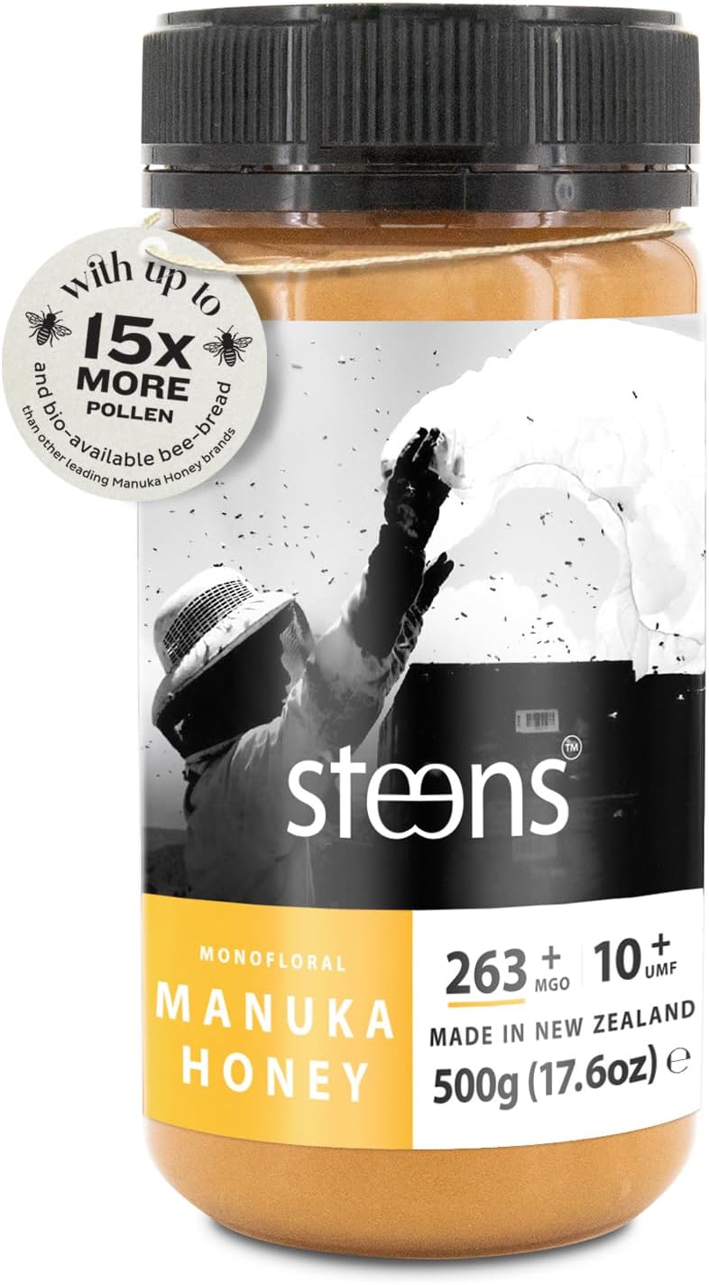 Steens Manuka Honey, Special Honey With MGO 263, Pure Honey from New Zealand, Un...