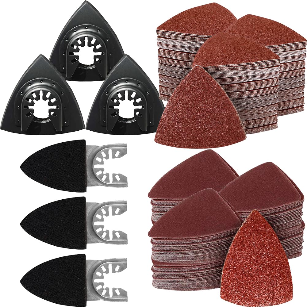 156Pcs Oscillating Tool Sanding Pad Kit, Special Sanding Pads with 3Pcs Triangle...