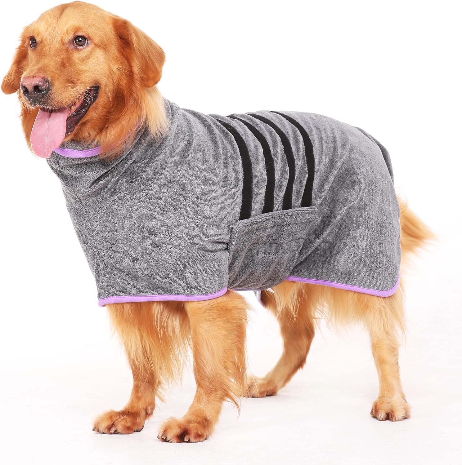 HezzLuv Microfibre Dog Towel Dog Bathrobe Super Absorbent Dog Drying Coats Pet B...