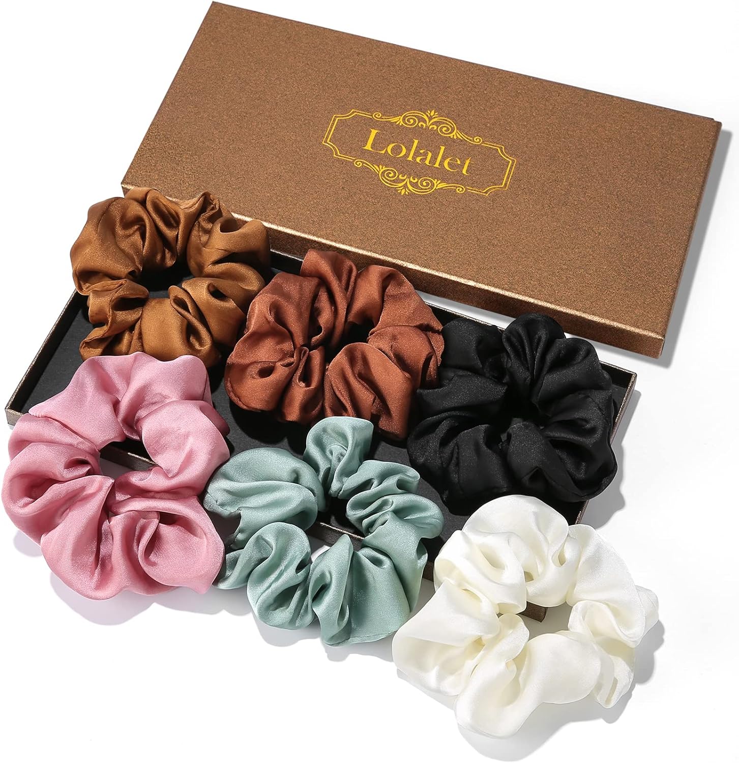 Lolalet Scrunchies for Women Girls, Satin Hair Scrunchies Softer Than Silk Hair...