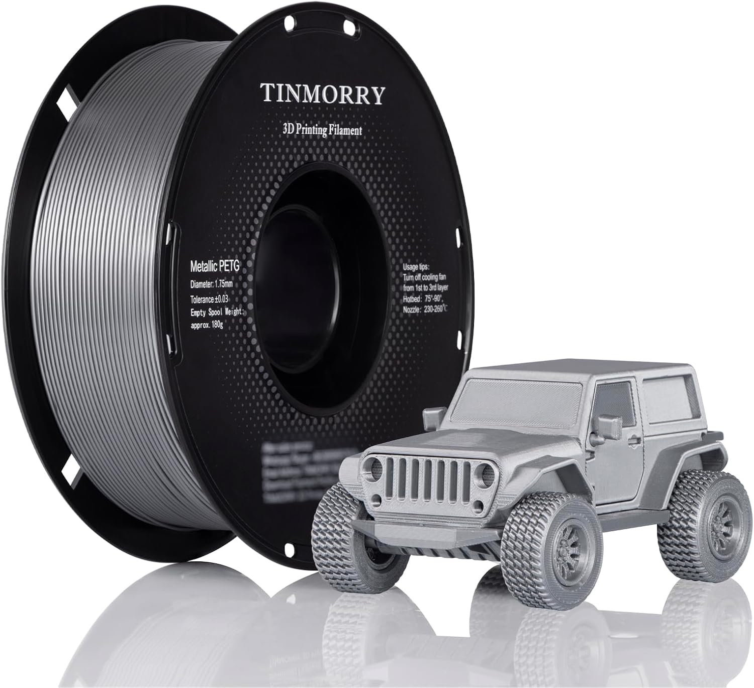 TINMORRY PETG 3D Printing Filament, Special Metallic Filament for 3D Printer, Co...