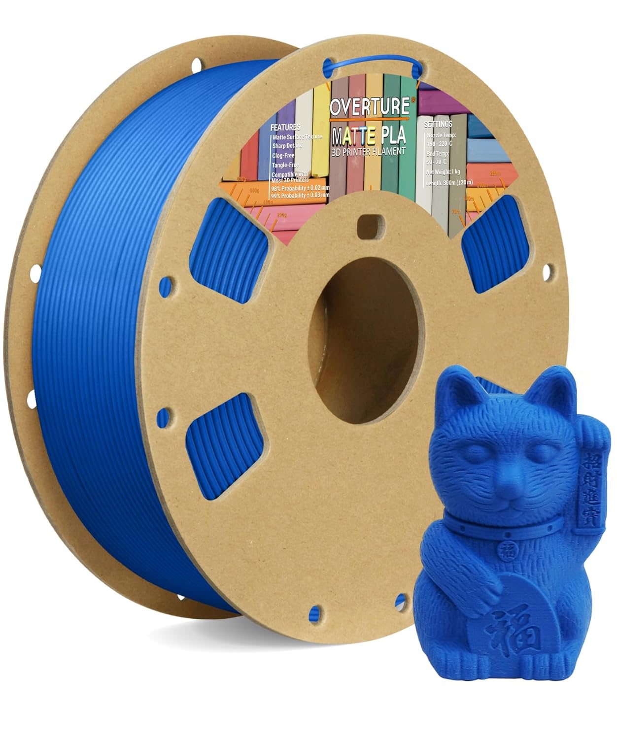 OVERTURE Matte PLA Filament, Special PLA Matte Filament 1.75mm, High-Quality 1kg...