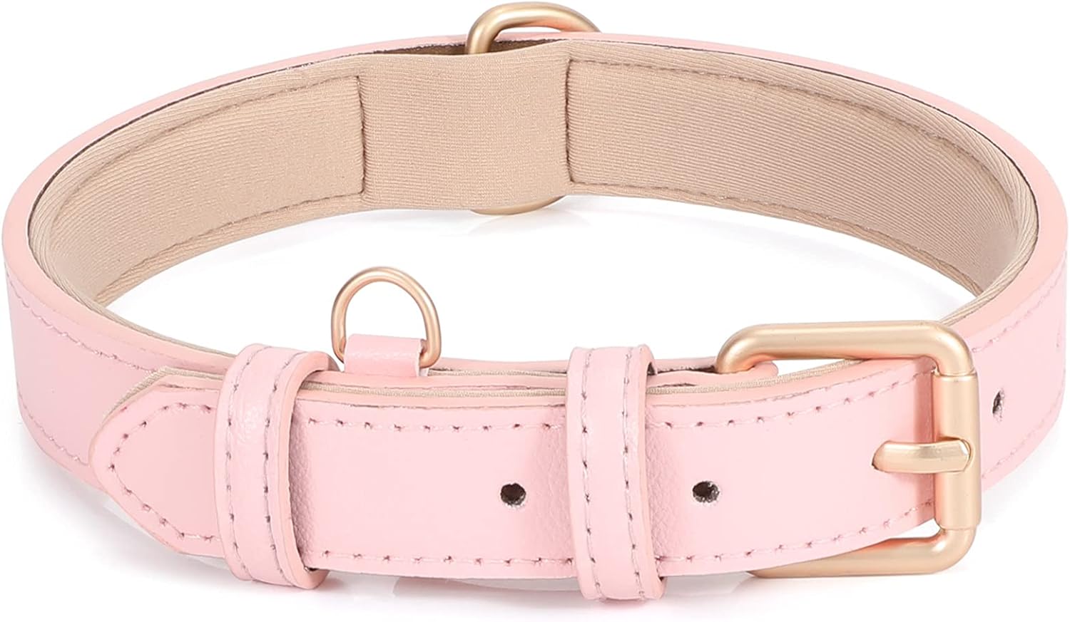 Adjustable Leather Dog Collar, Premium Soft Leather Padded Dog Collar, Heavy Dut...