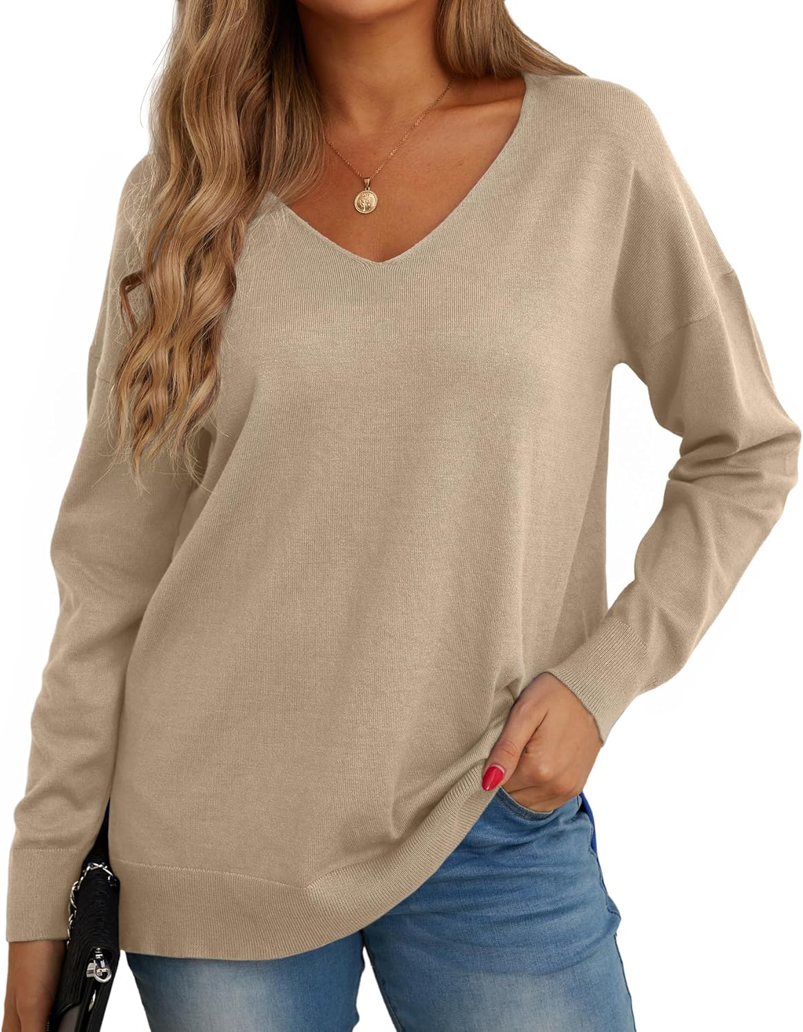 GRECERELLE Women's Jumpers, Special Ladies Casual Classic Plain Pullover Knit, I...