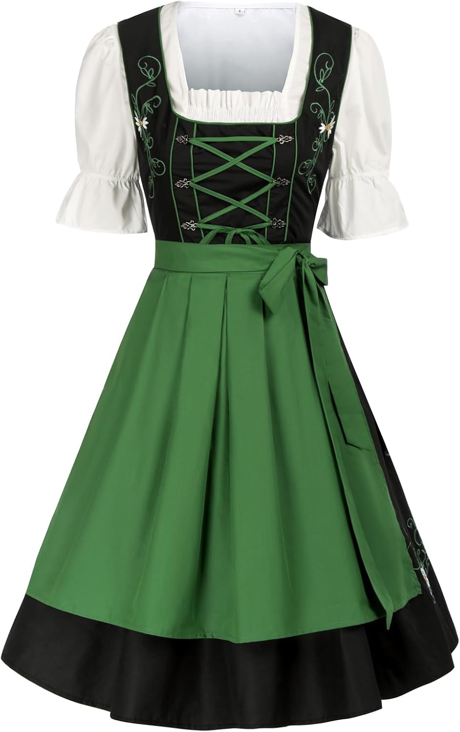 JASAMBAC Women's Dirndl Dress, Special 3 Piece German Outfit, Unique Bavarian Co...