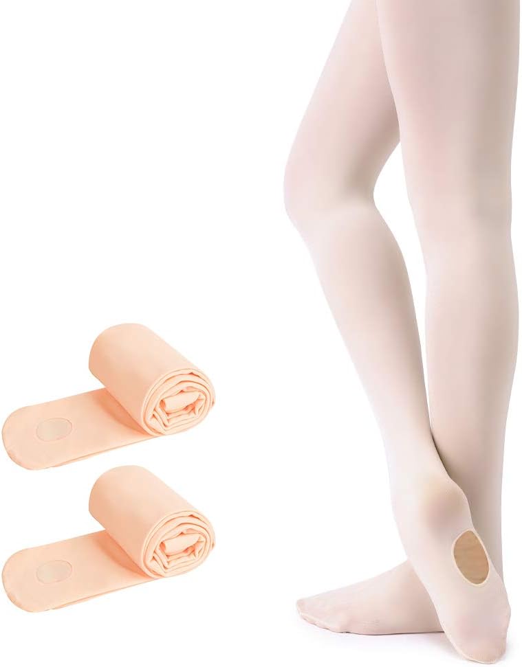 Soudittur Ballet Tights Convertible for Girls Women Transition Dance Footed Tigh...