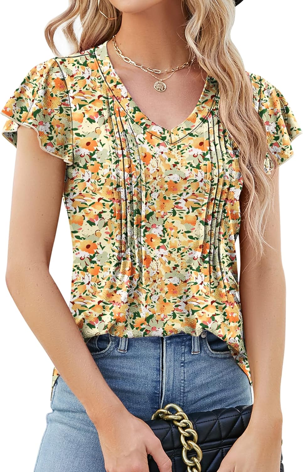 LOMON Womens Tops, Special Casual Summer Flutter Sleeve T-Shirts, Trendy Ruffle...