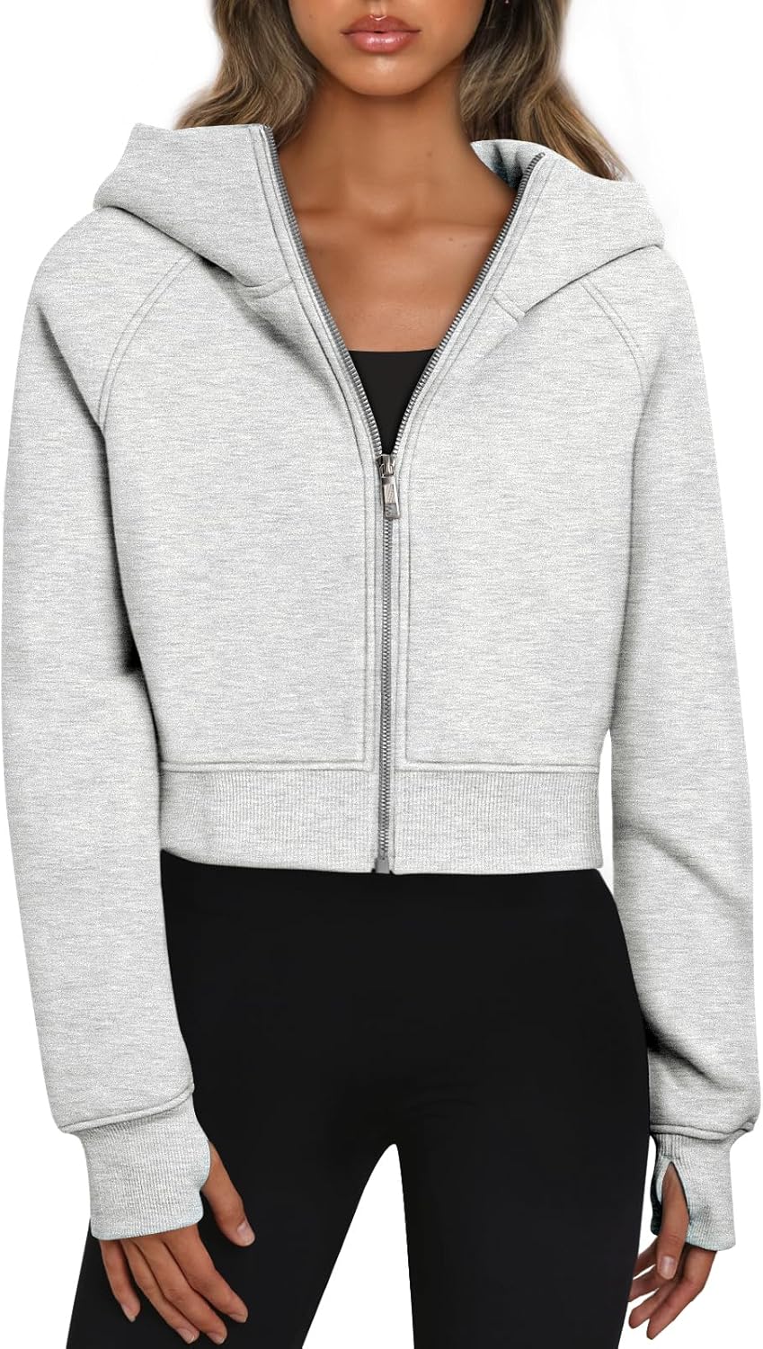 Trendy Queen Womens Zip Up Hoodies, Special Cropped Sweatshirts, Innovative Flee...