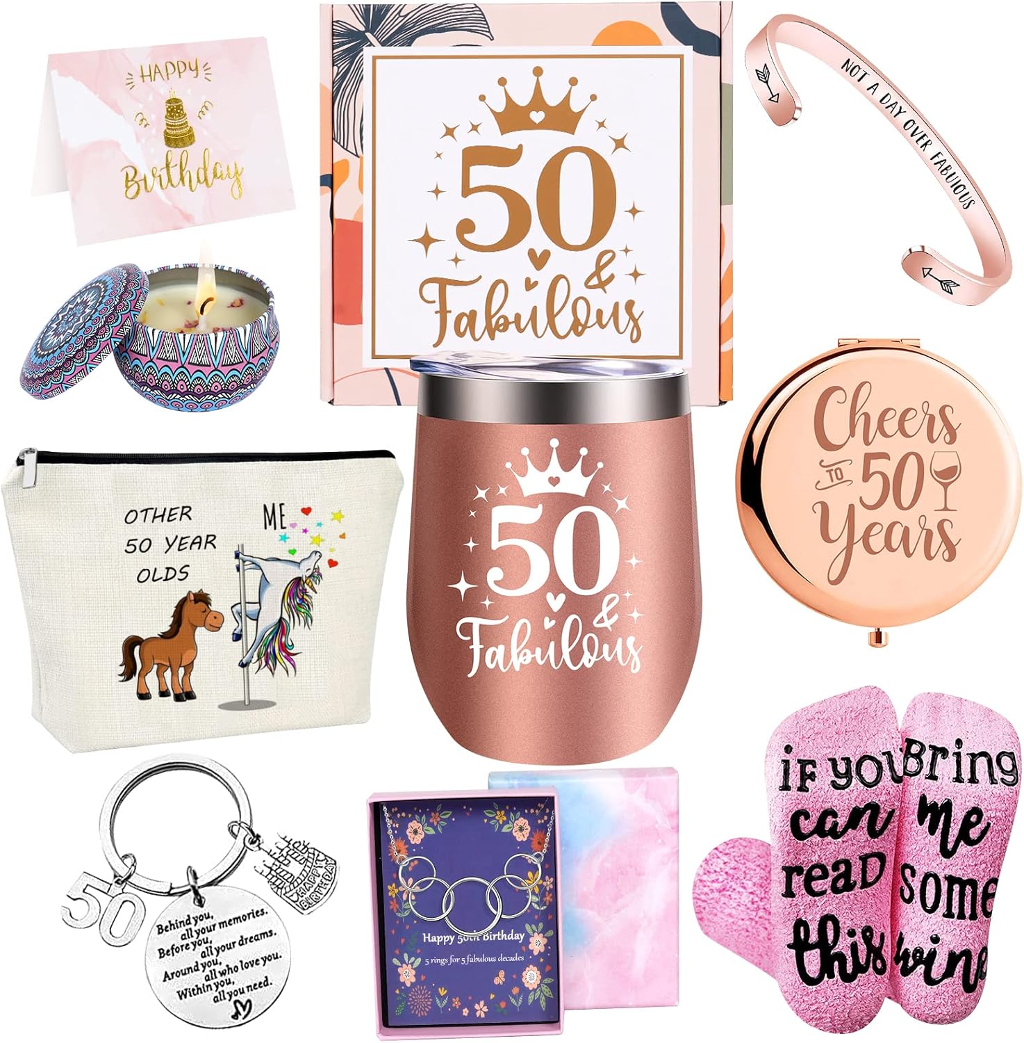 50th Birthday Gifts for Women, 9 Special Funny Gift for Women Tuning 50, Wife, M...