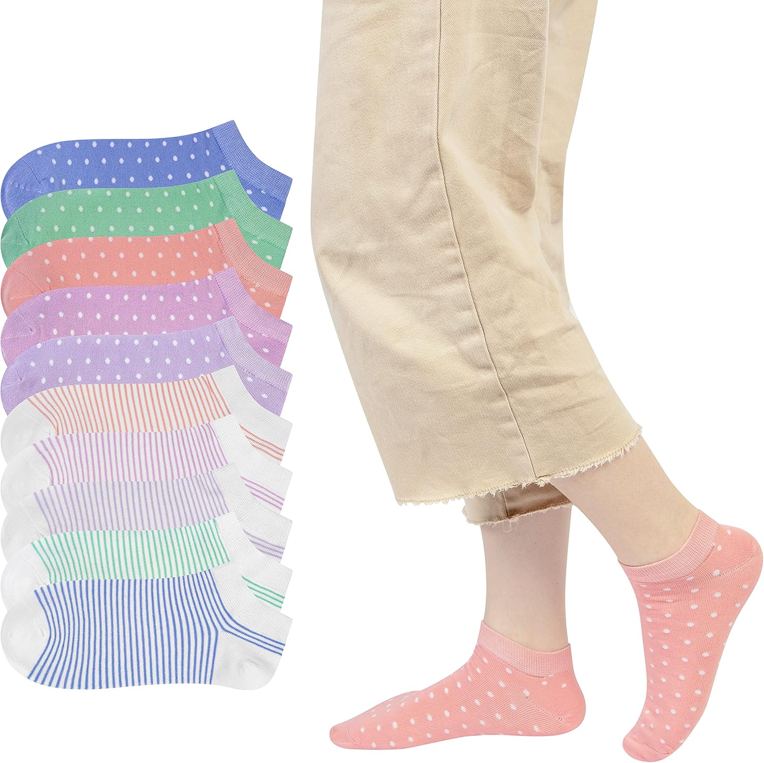 Chalier Cozy 10 Pairs Sports Trainer Sneakers Ankle Socks for Women Short Cotton...