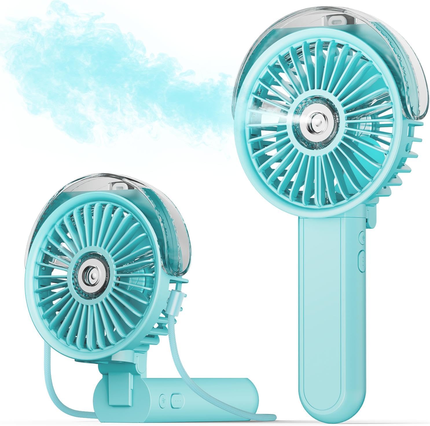 SWEETFULL Portable Misting Fan - 180° Foldable Handheld Personal Fan with Mist S...