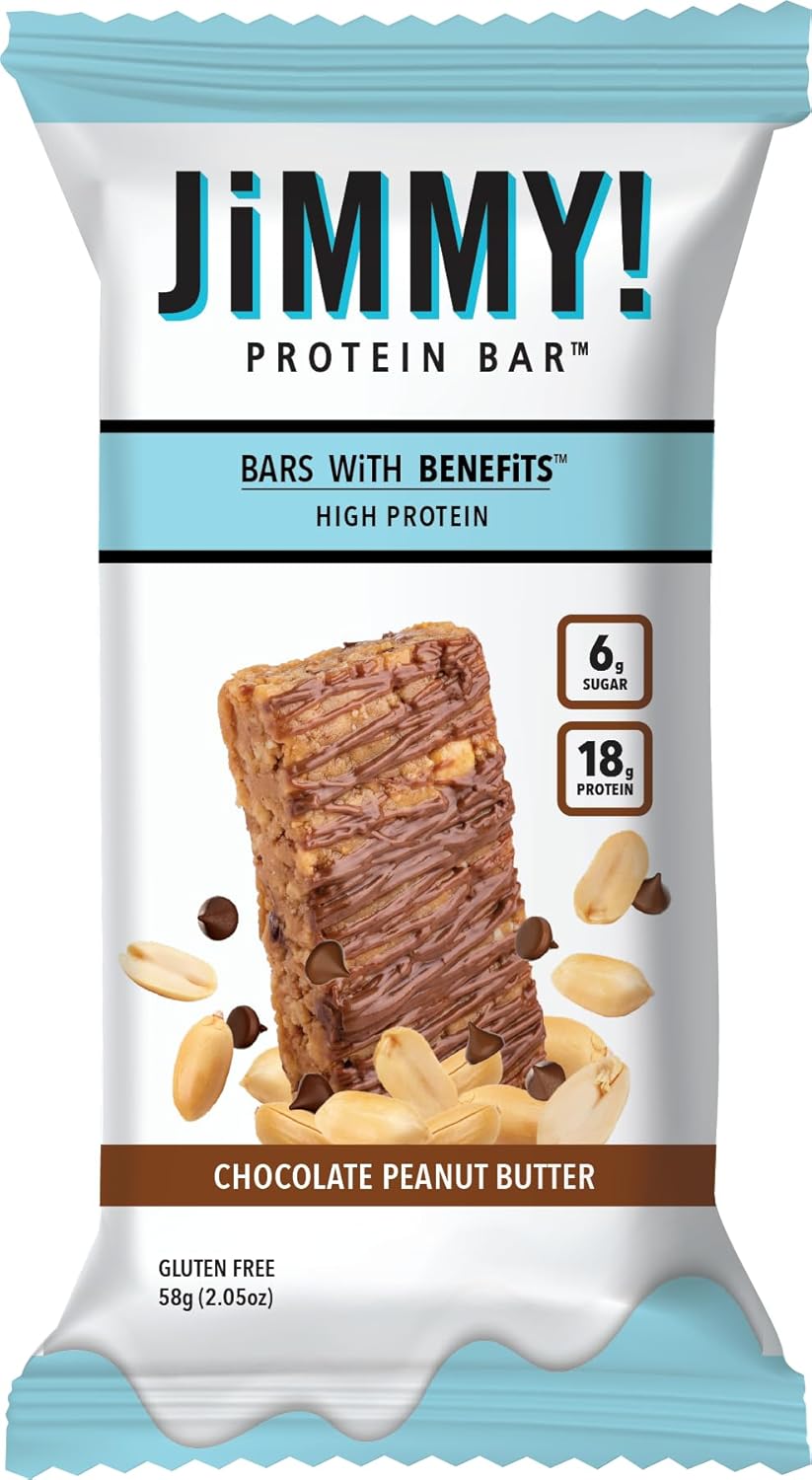JiMMY'S! Functional Protein Bar, Special Protein Bar with Chocolate Peanut Butte...