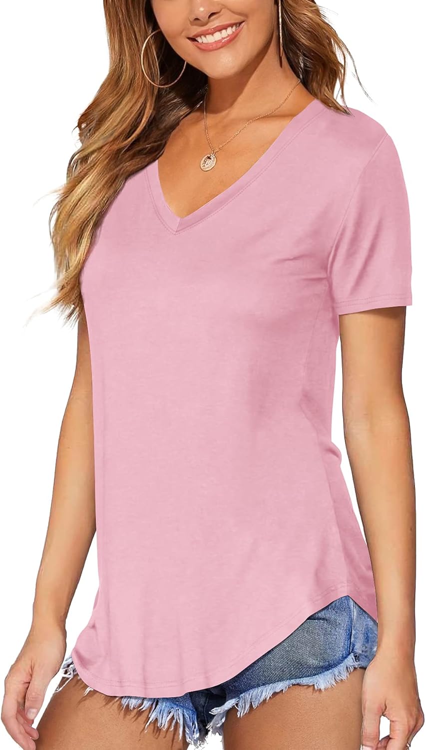 DittyandVibe Women Shirt, Special Long/Short Sleeve V Neck Shirt, Unique Curved...
