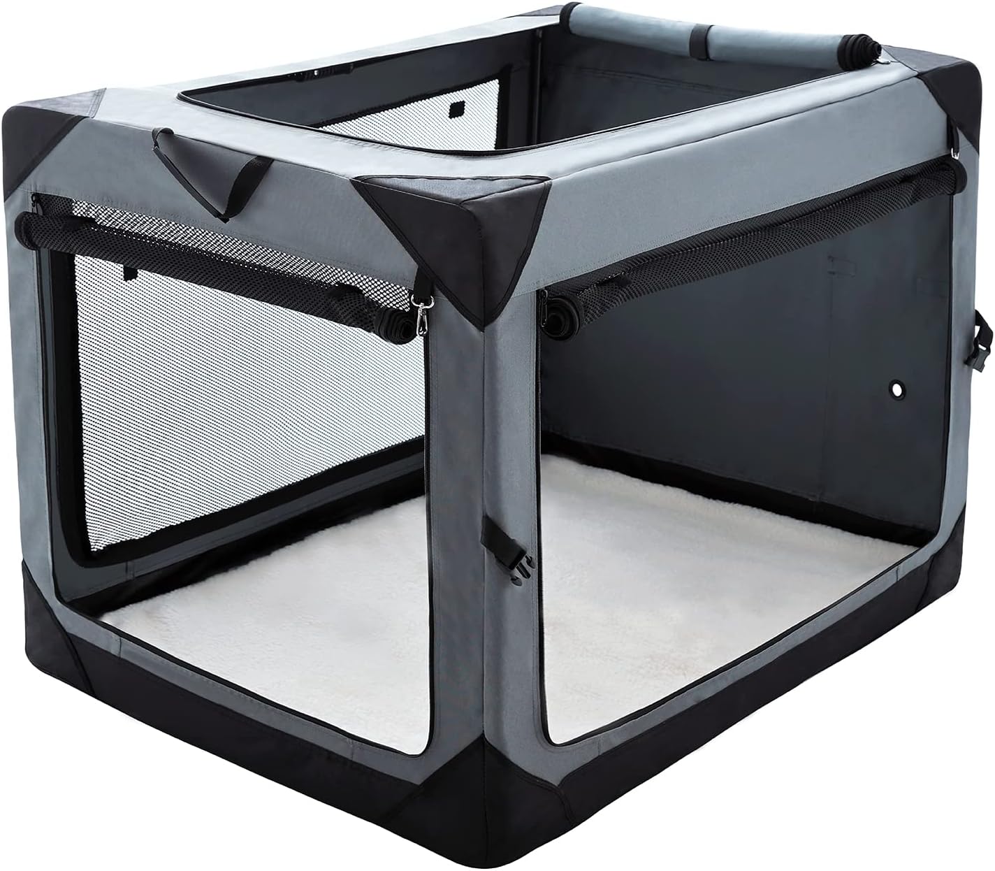 Pettycare 36 Inch Collapsible Crate for Large Dogs, 4-Door Foldable Soft Kennel...