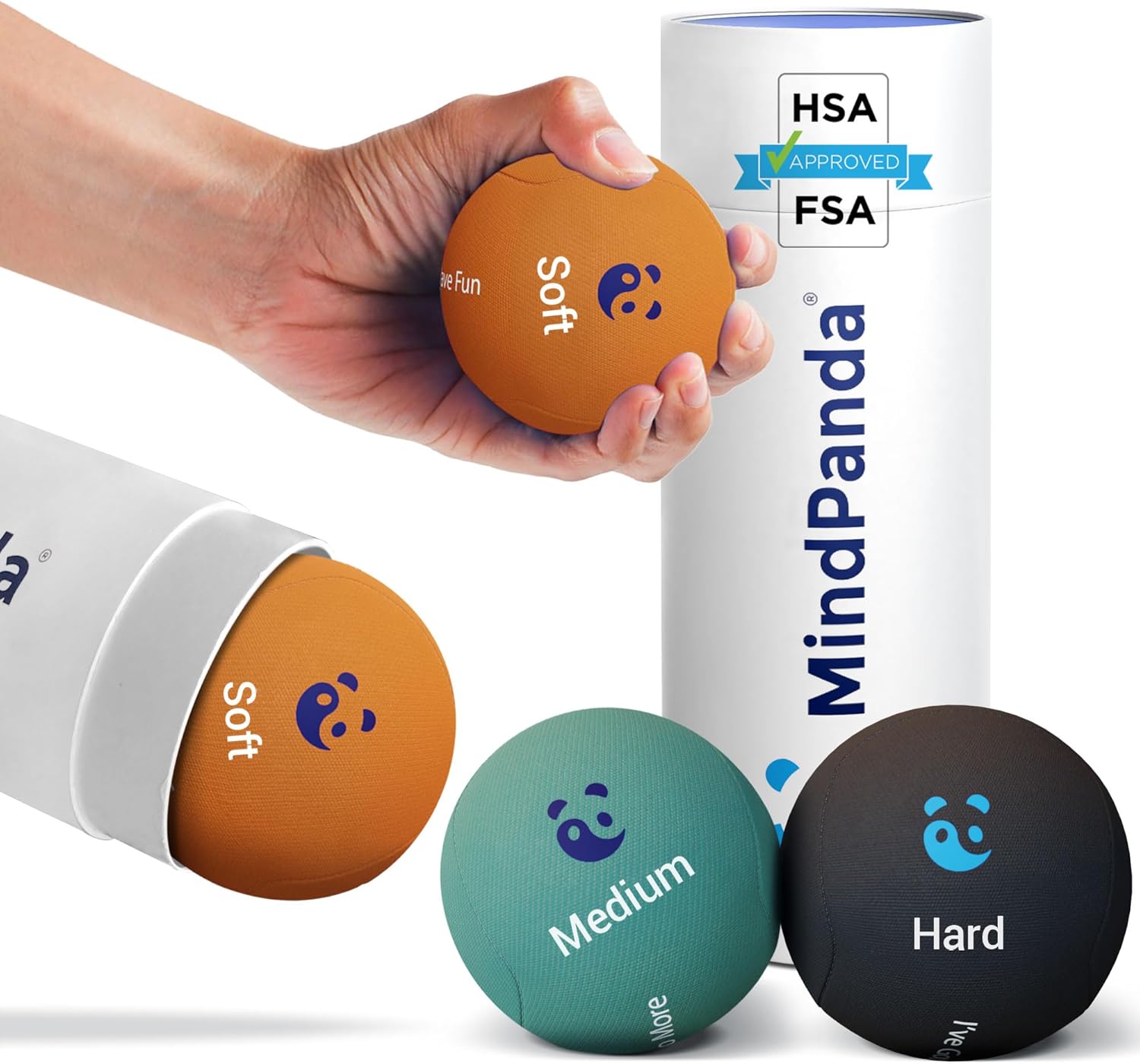 Mind & Body Stress Balls For Adults - Tri-Density Hand Therapy Exercise Squeeze...