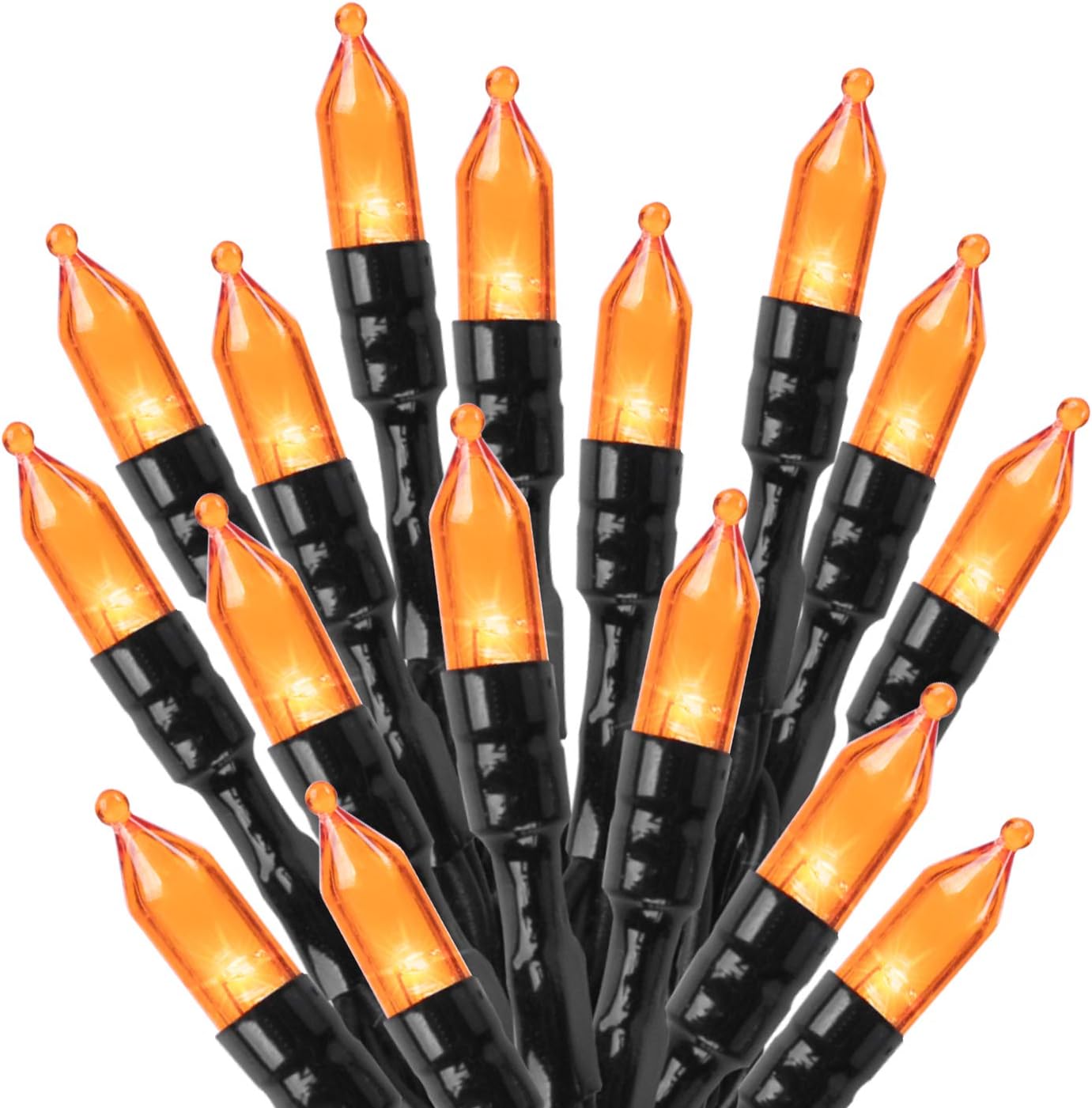 Orange Outdoor Lights, 33Feet 100 Led Christmas Lights with 8 Lighting Modes, Wa...