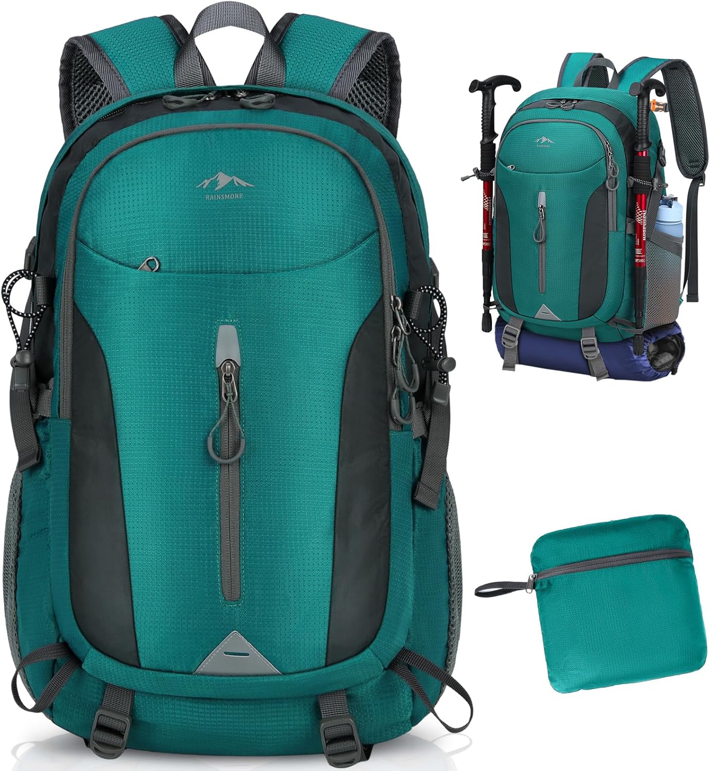 RAINSMORE Hiking Backpack 40L Lightweight Foldable Rucksack for Men Women Water...