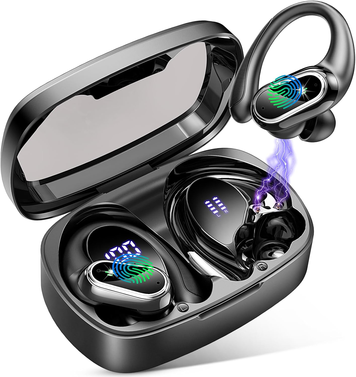 Wireless Earbuds, Bluetooth 5.3 Sport Headphones HiFi Stereo Noise Cancelling Ea...