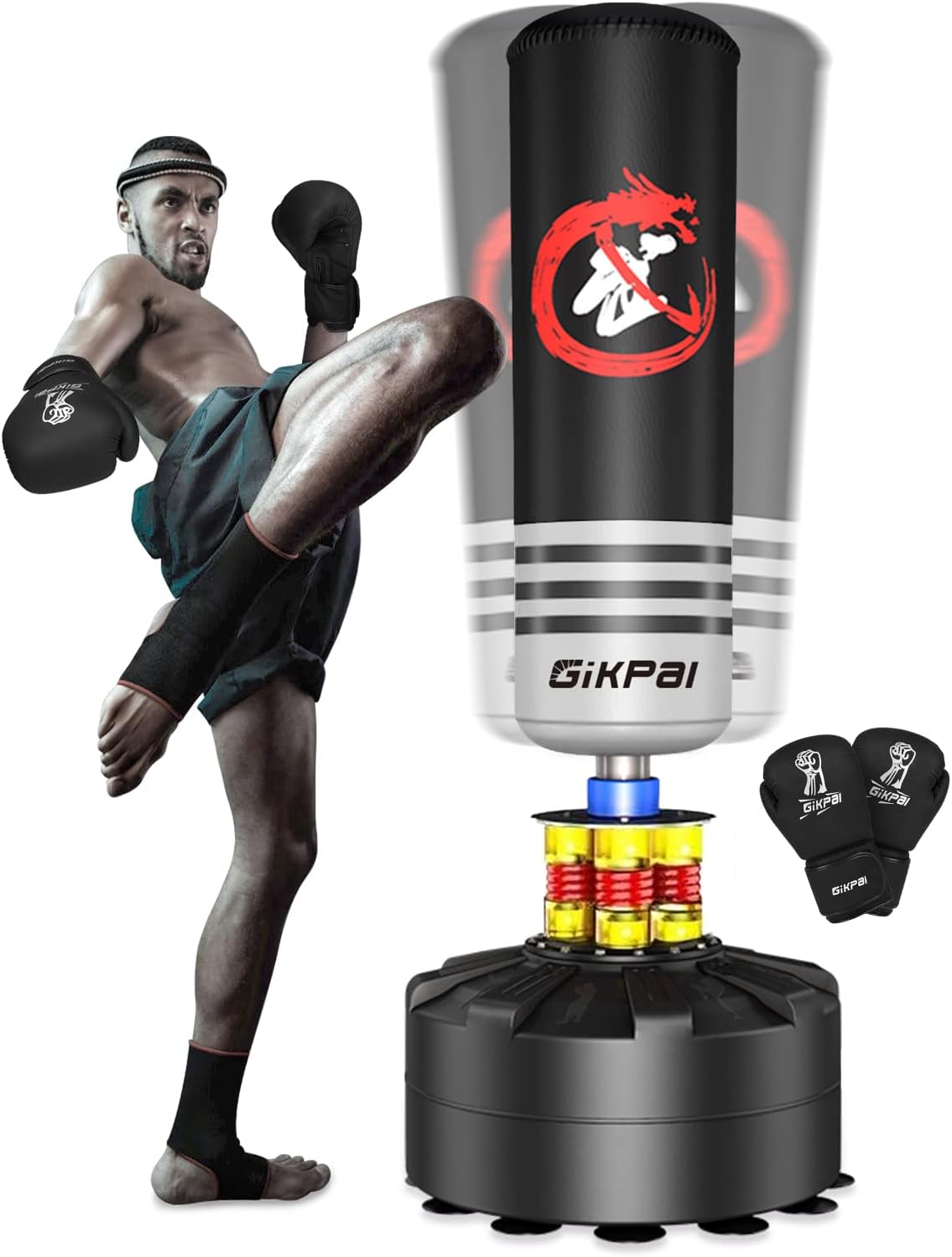 GIKPAL Freestanding Punching Bag, Special Heavy Boxing Bag with Stand, Innovativ...