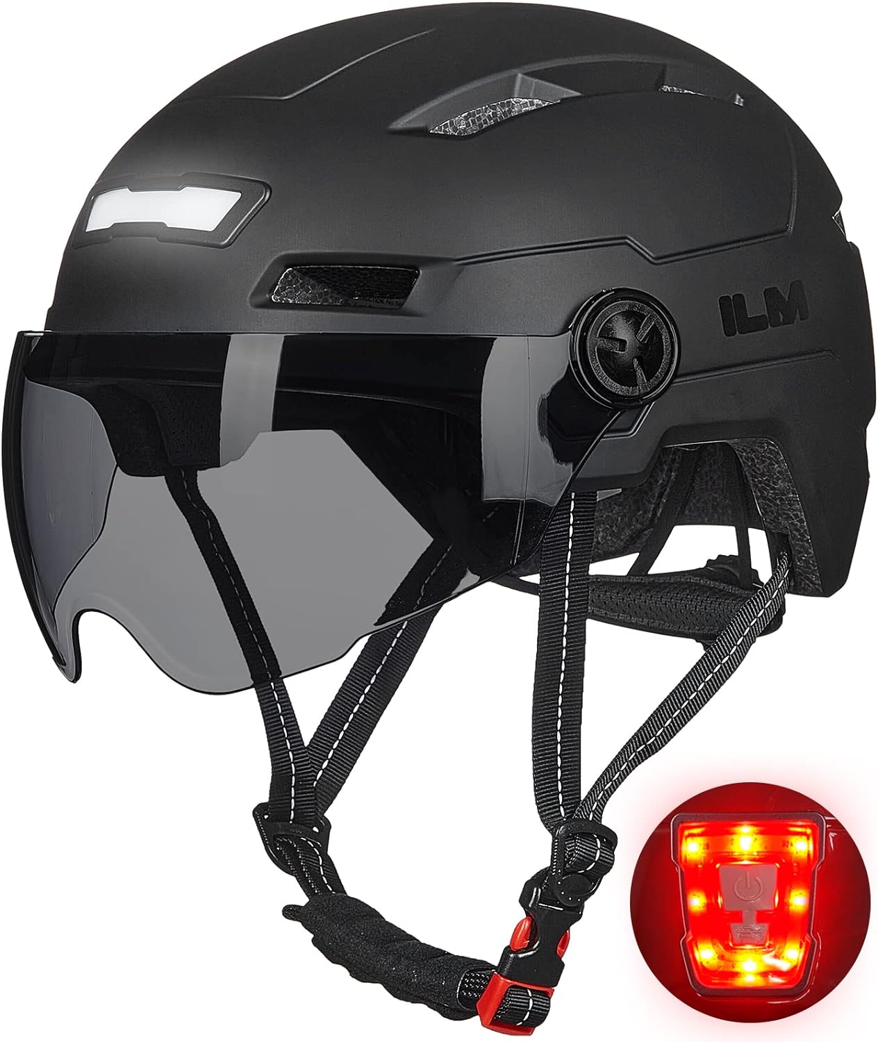 ILM Adult Bike Helmet with USB Rechargeable LED Fr...
