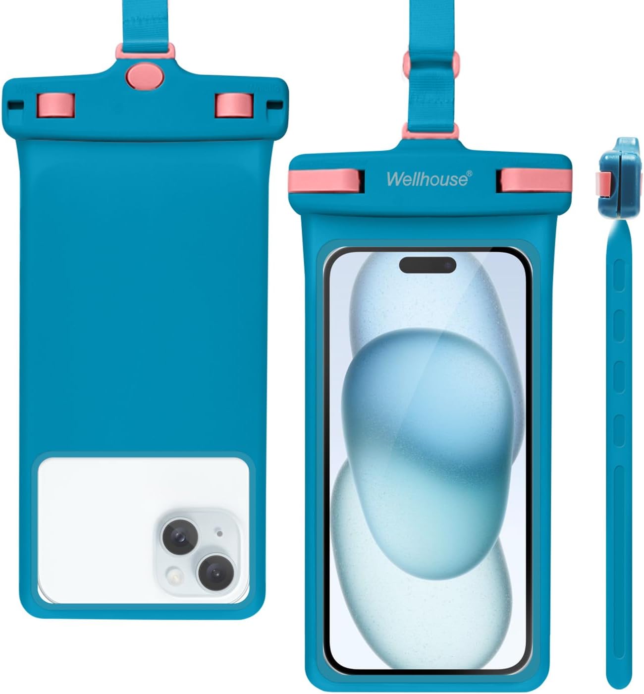 Wellhouse Universal Waterproof Phone Pouch Case Compatible for iPhone15 14 13 Pr...