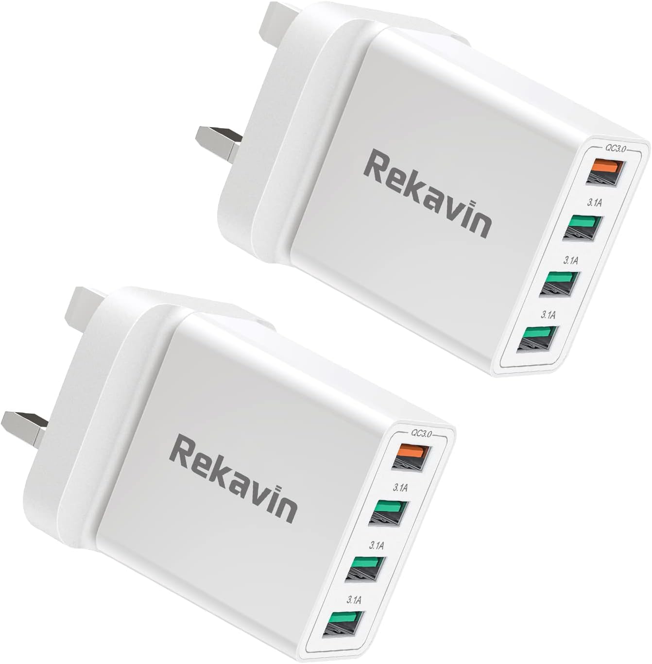 Multi USB Plug Fast Charge UK,34W Multiple Port USB Charging Plug Adapter UK wit...