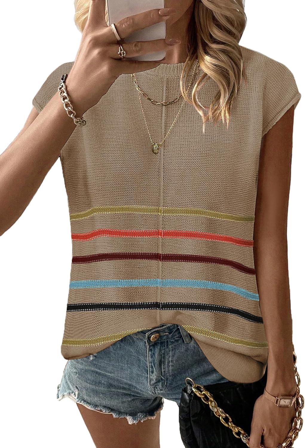 Zeagoo Women's Cap Sleeve Sweater Vest, Special Sleeveless Casual Knit Top, High...