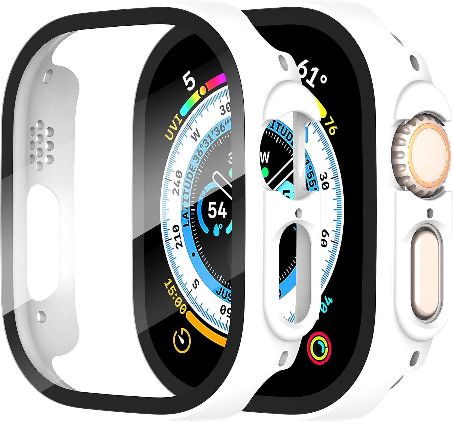 Diruite 2-Pack Screen Protector for Apple Watch Ultra/Ultra 2 49mm Tempered Glas...