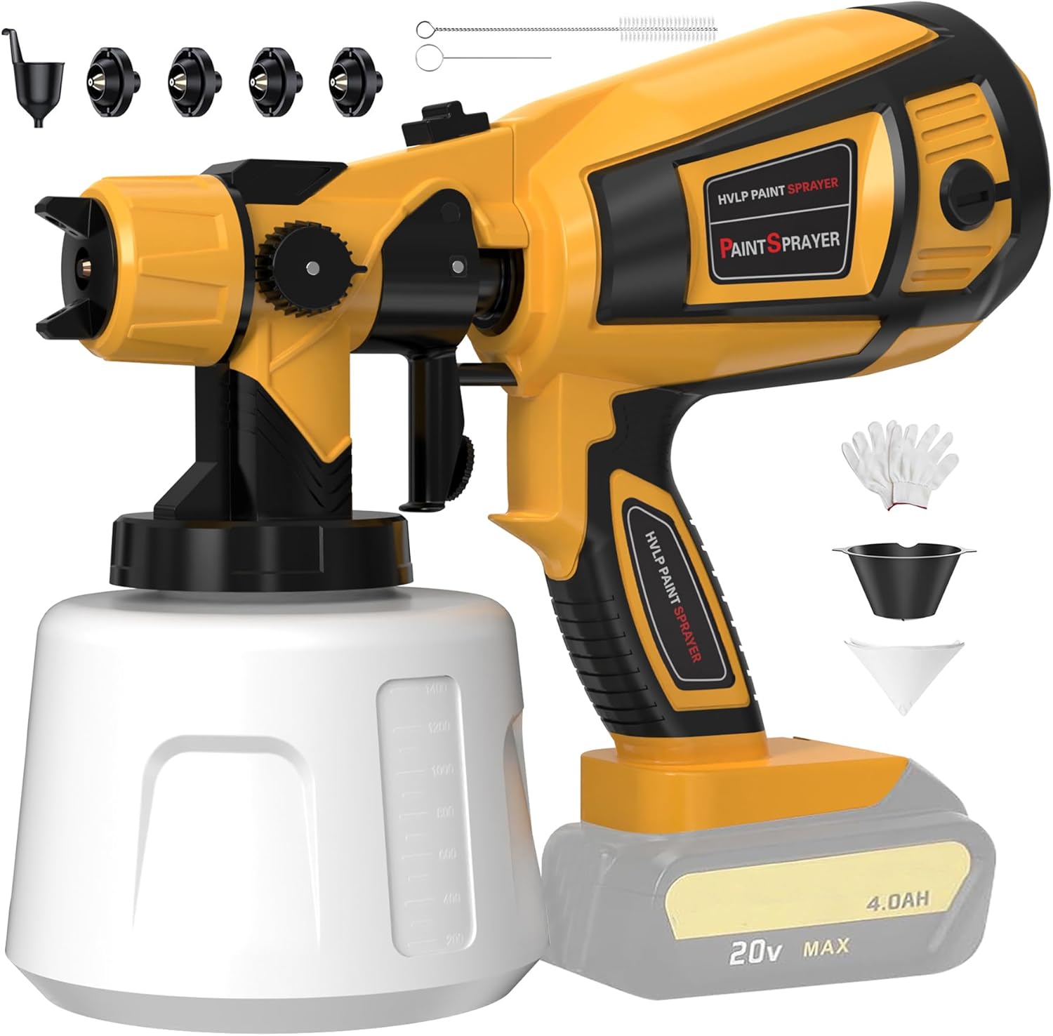 Cordless Paint Sprayer 30000RPM High Speed for Dewalt 20V MAX Battery 1400ml Hig...