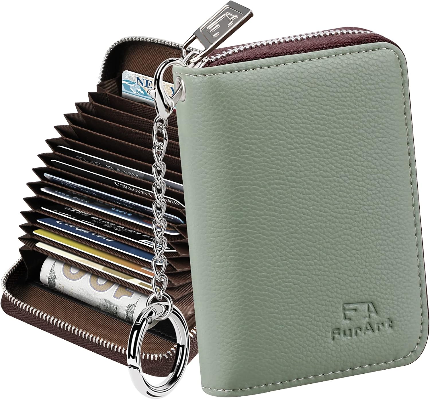 FurArt Credit Card Wallet, Special Zipper Card Cases Holder for Men Women, Innov...