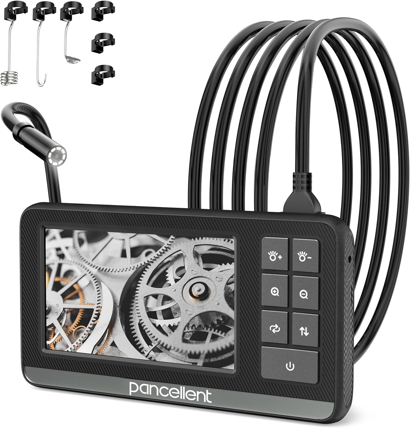 Industrial HD Digital Borescope, Pancellent 4.3" IPS Endoscope Inspection Camera...