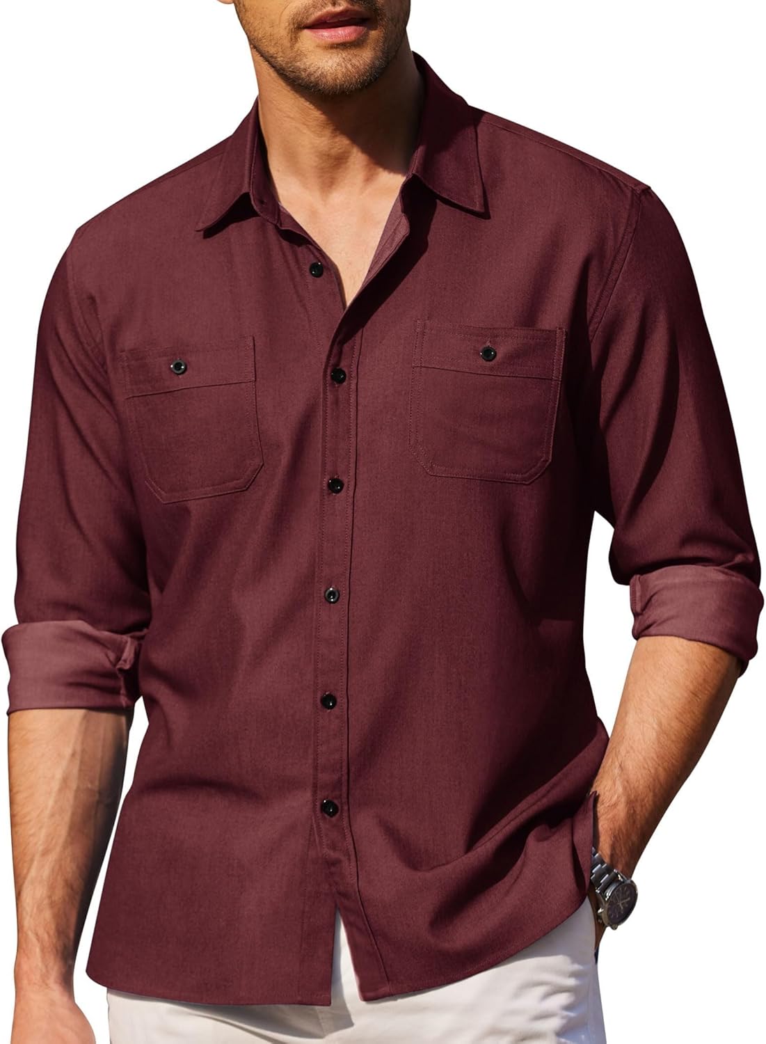 COOFANDY Men's Casual Button Down Shirts, Special Long Sleeve Wrinkle Free Shirt...