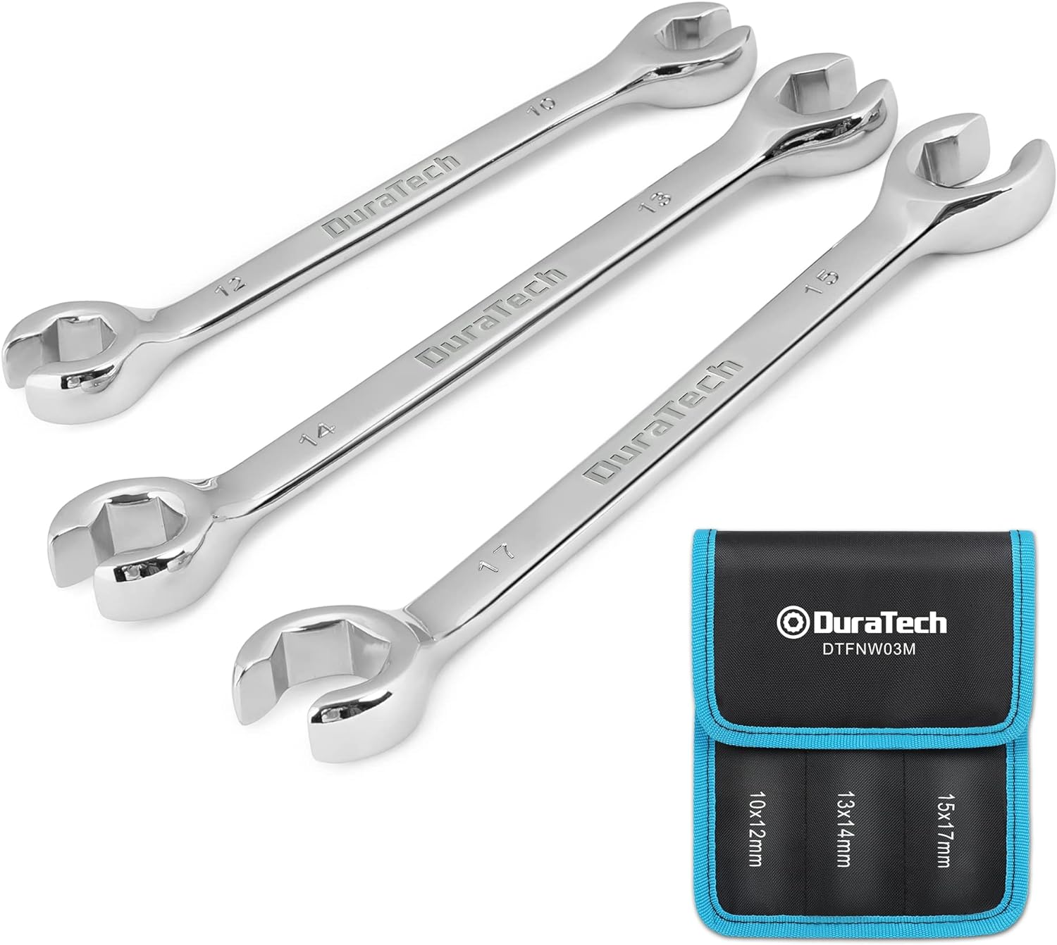DURATECH Flare Nut Spanner Set, Double End Open Ring Spanner Set, Brake Line Spa...