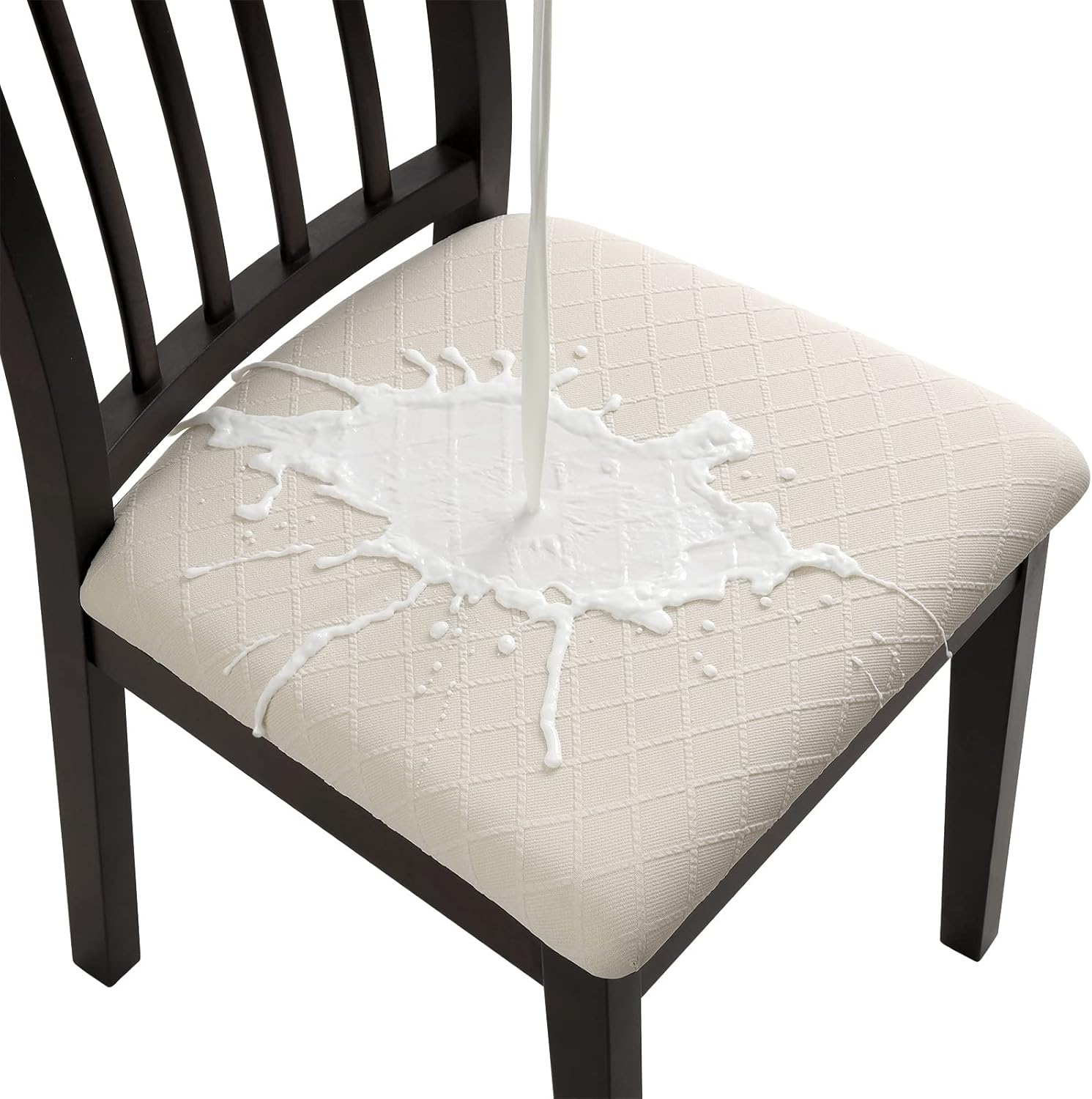 Waterproof Dining Chair Covers Set of 6, Special Stretch Jacquard Chair Seat Cov...