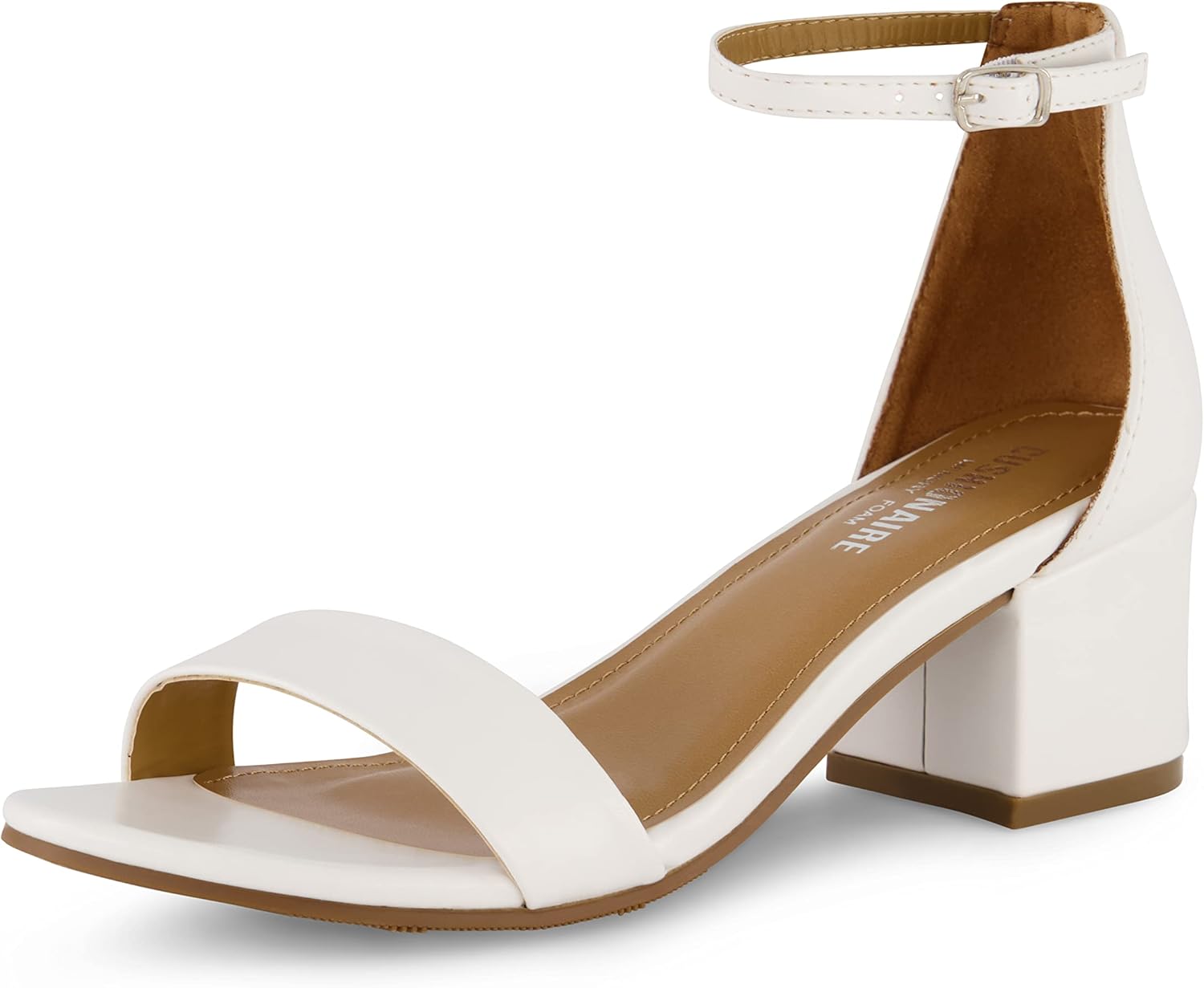 CUSHIONAIRE Women's Alba, Special Mid Block Heel Sandal with Memory Foam, Unique...