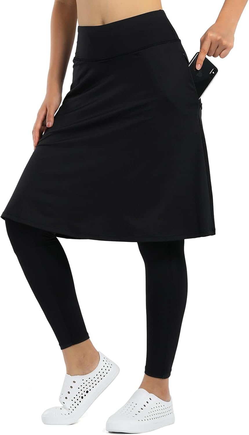 Women's Athletic Knee-Length Skirts, Special Skorts with Leggings, Innovative Wo...