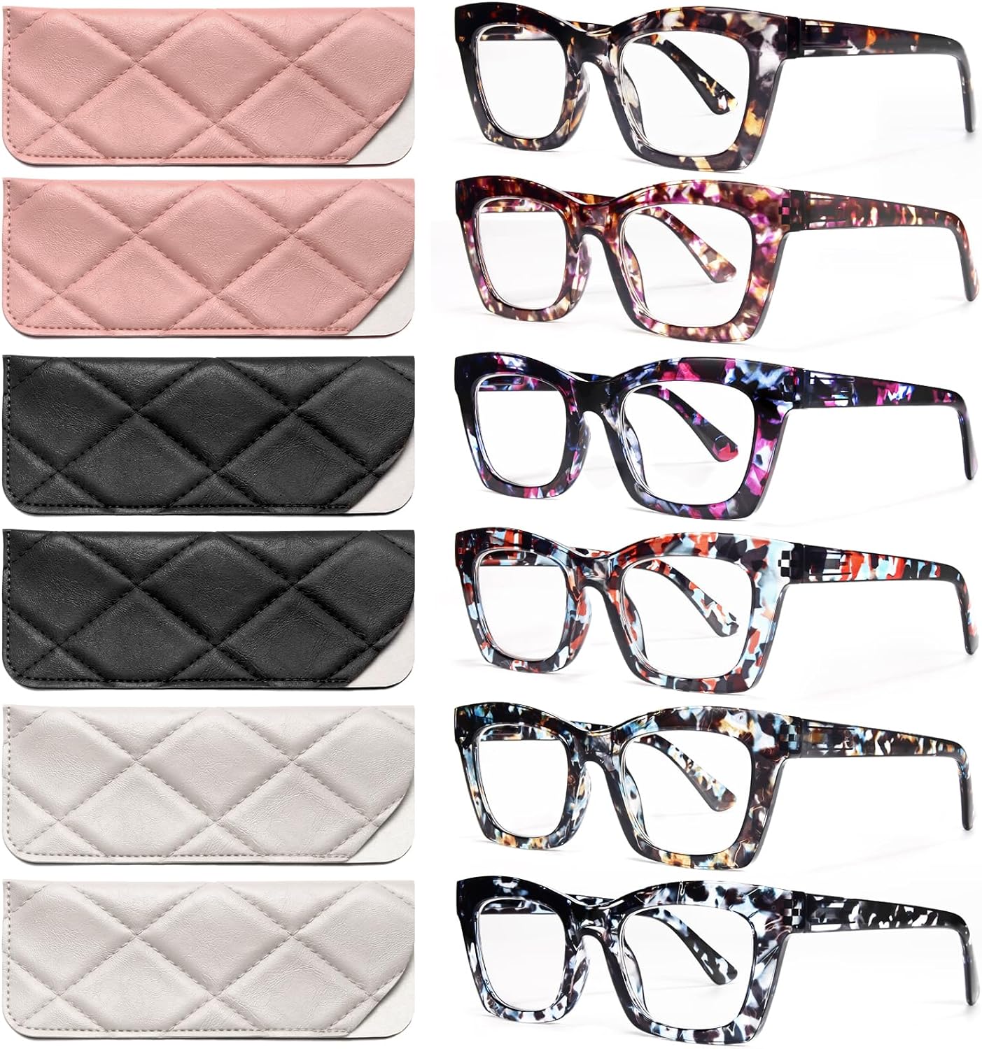 CCVOO 6 Pack Oprah Style Reading Glasses for Women, Special Blue Light Blocking...