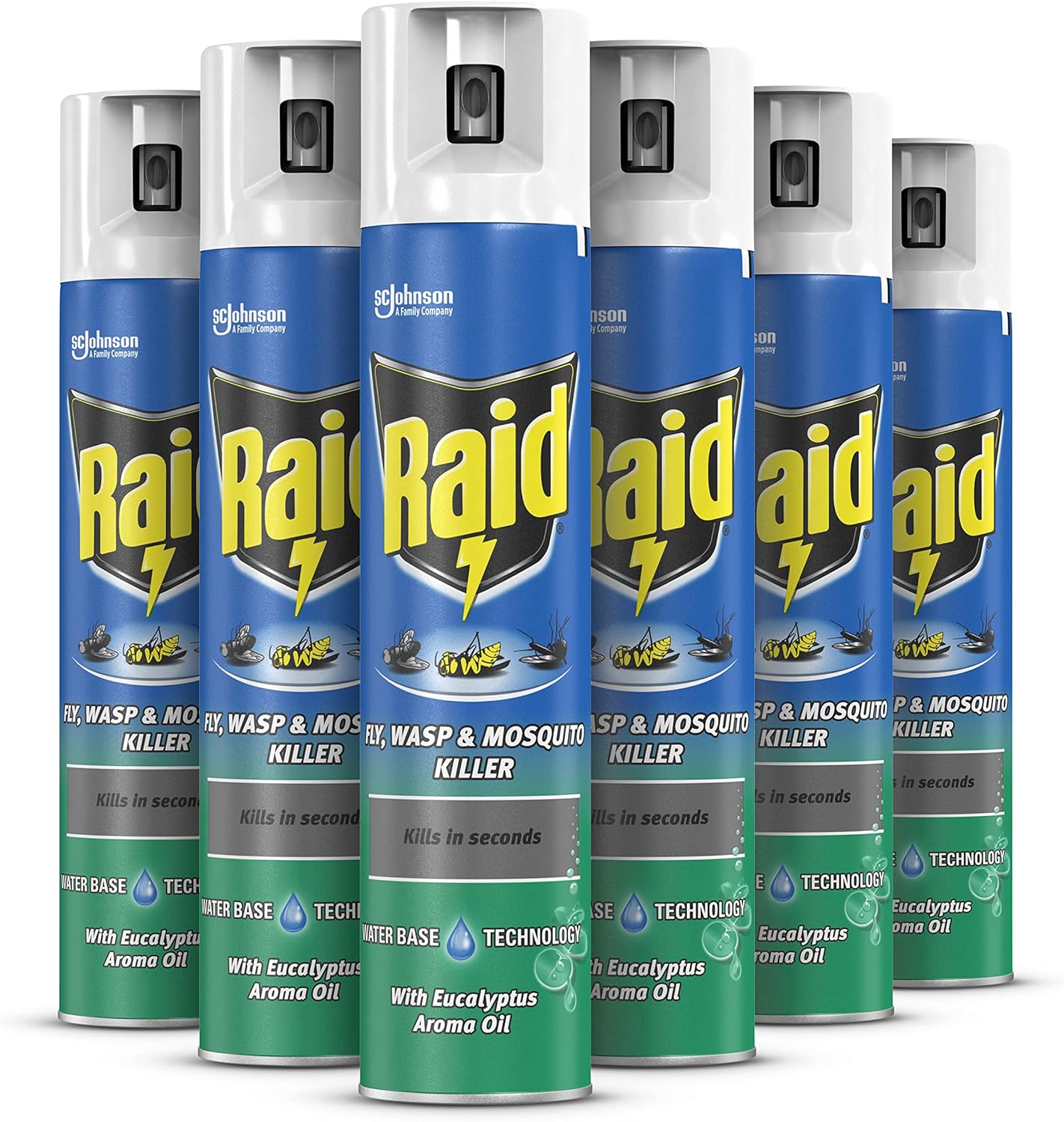 Raid Fly, Wasp & Mosquito Killer with Eucalyptus Aroma Oil, Fly Killer Spray For...