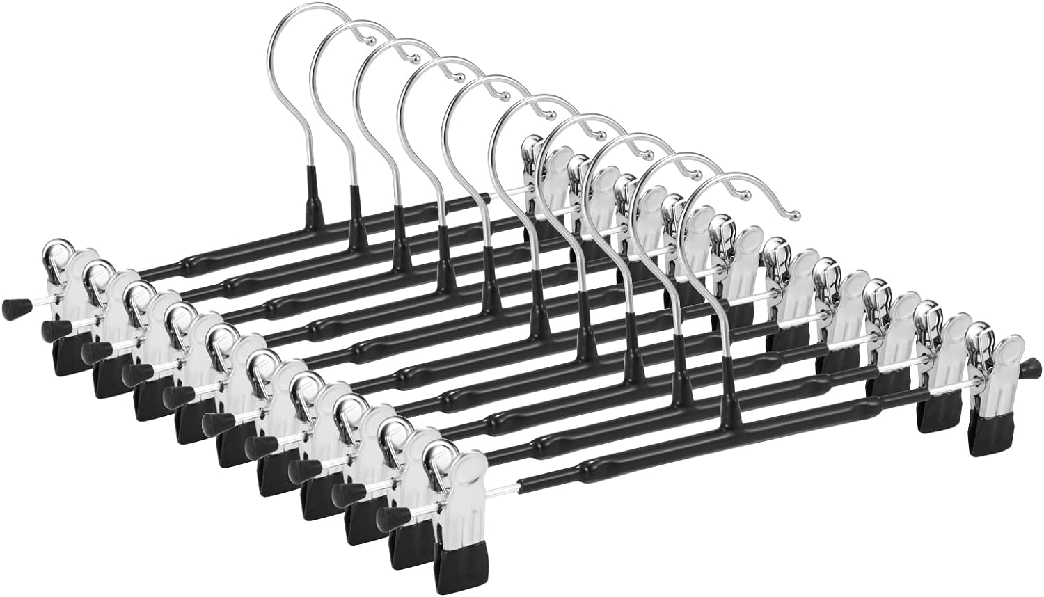 GUANJUNE Thin Trouser Hangers, Non-Slip Pant Hangers with Adjustable Clips, Spac...