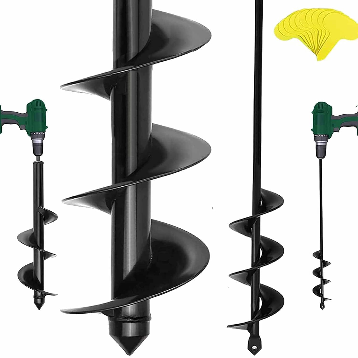 Auger Drill Bit for Planting 4x42+9x40cm Garden Auger Spiral Drill Bit Bulb Plan...