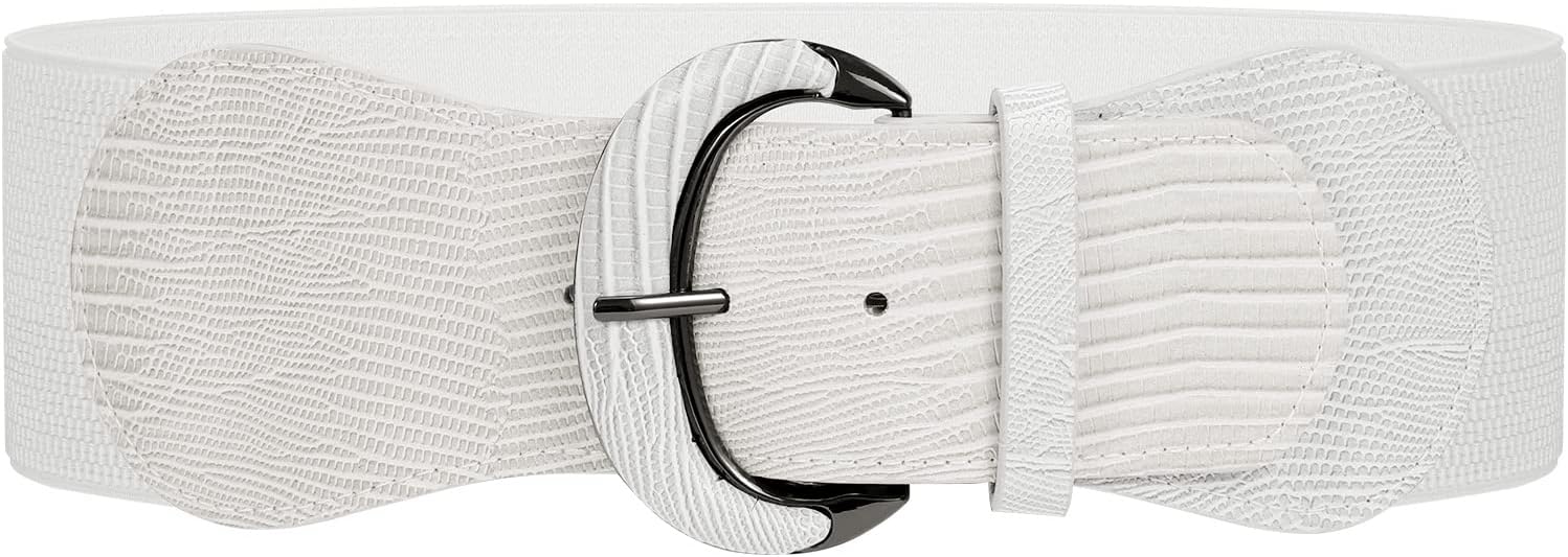 JASGOOD Women Stretchy Wide Waist Belt for Dress Ladies Elastic Belt Hook Buckle...