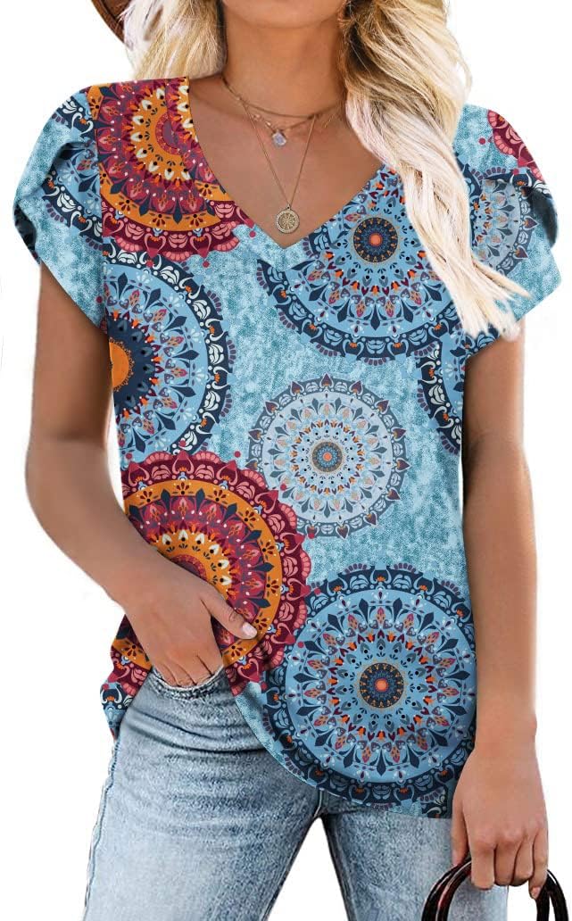 CATHY 2024 Womens Summer Tunics, Special Casual T-Shirts With Short Sleeve, Inno...
