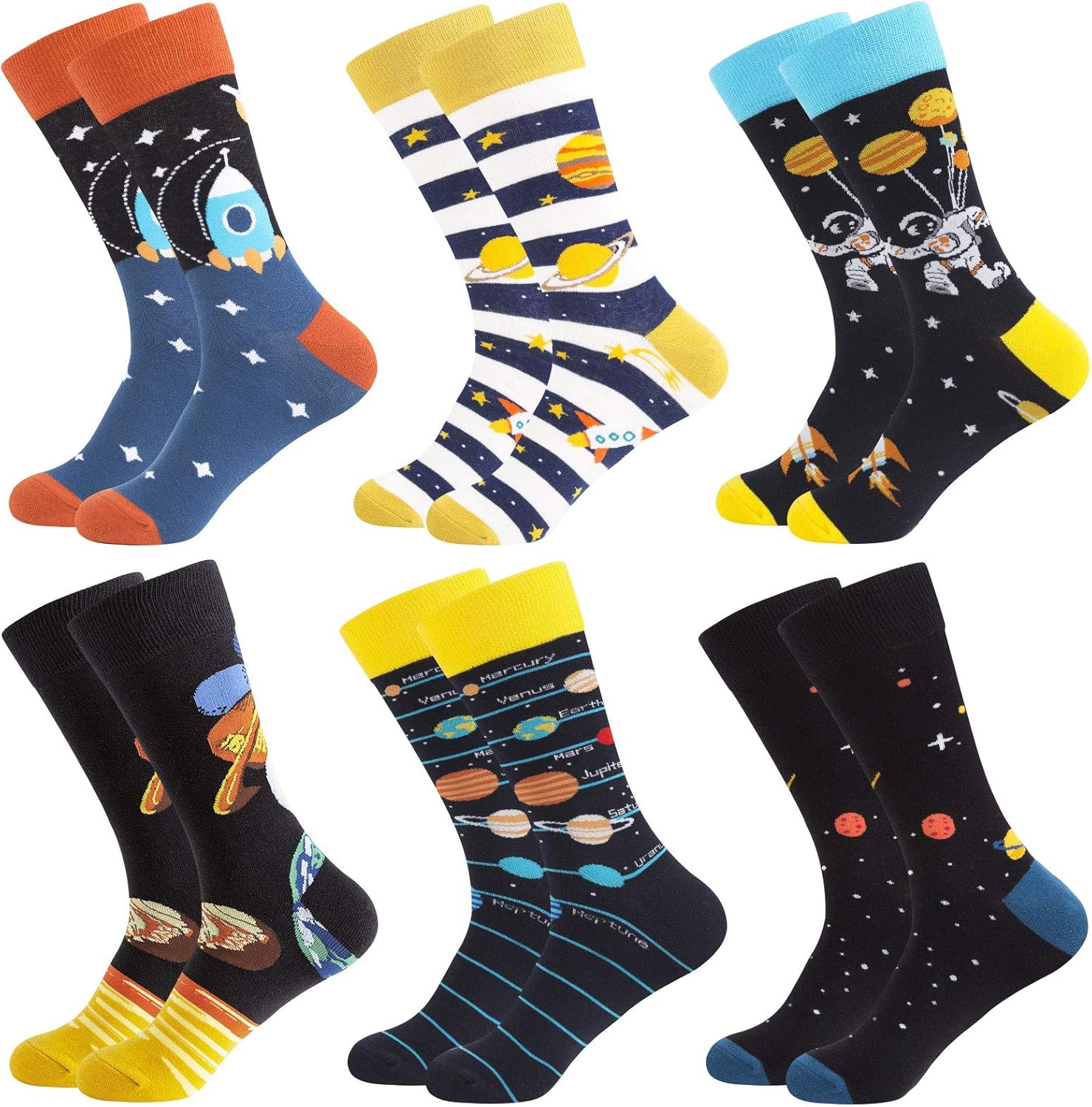 RedMaple Mens Colorful Fun Dress Socks - Funky Pattern Socks Novelty Smart Desig...