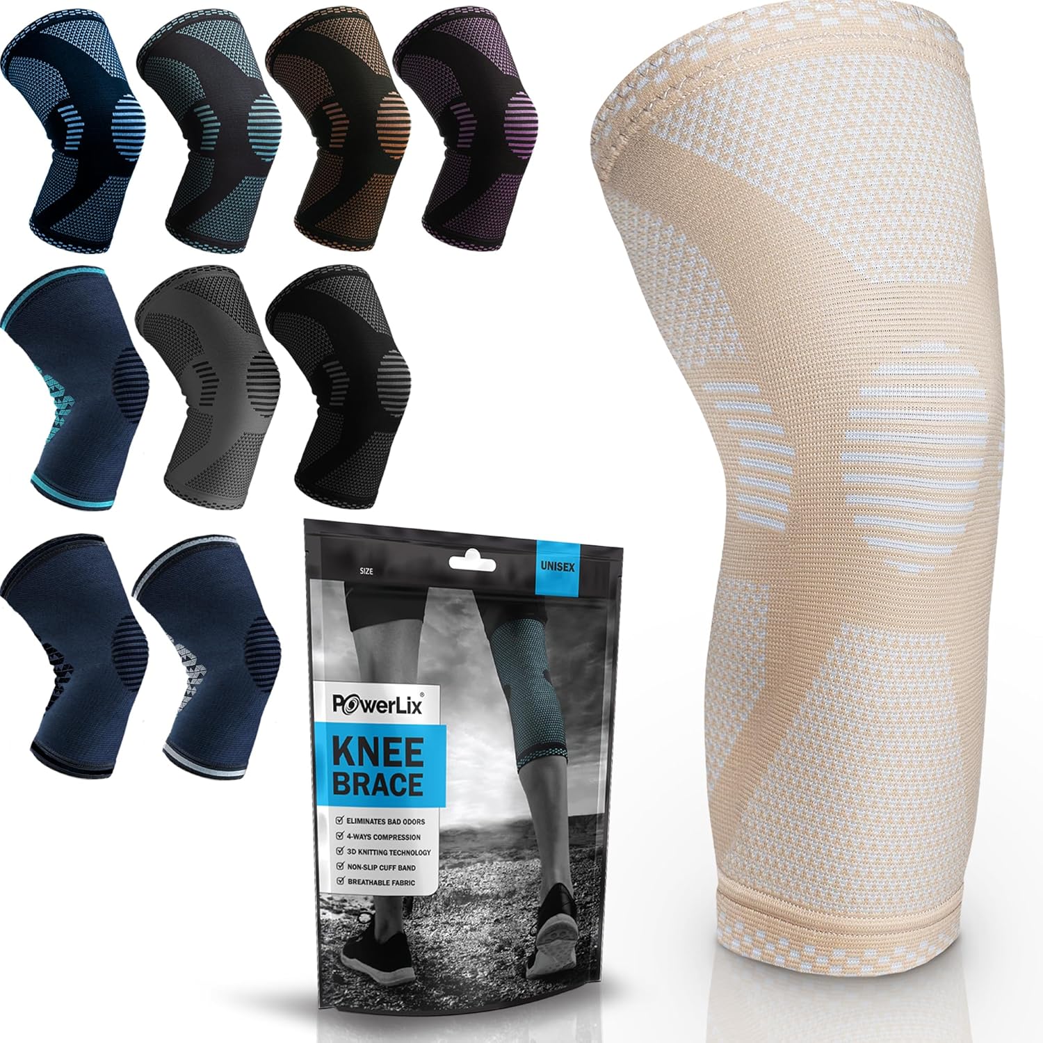 POWERLIX Knee Support, Special Knee Brace Compression Sleeve Support for Arthrit...