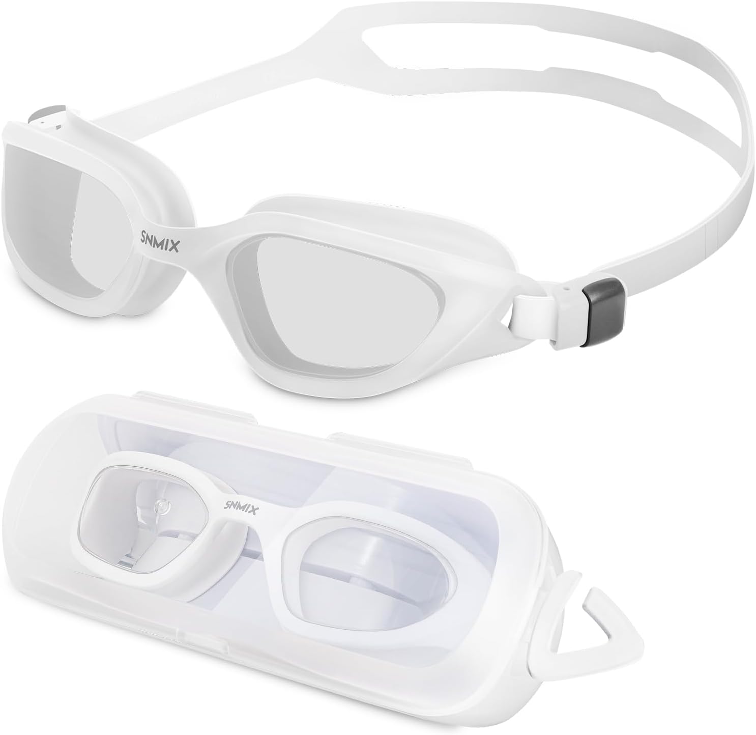 SNMIX Swimming Goggles - Wide Clear View Swim Goggles with Anti-fog And UV Prote...