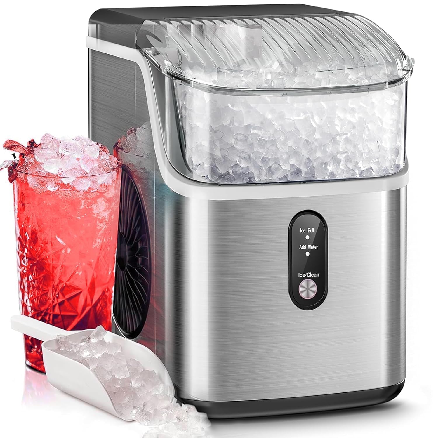 Nugget Ice Makers Countertop, 35lbs/Day Pebble Ice Maker Machine with Sonic Ice,...