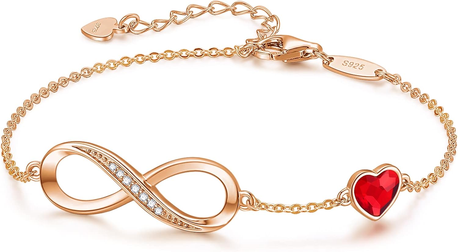 Louisa Secret Infinity Bracelets for Womens, Sterling Silver 925 Bracelet Adjust...