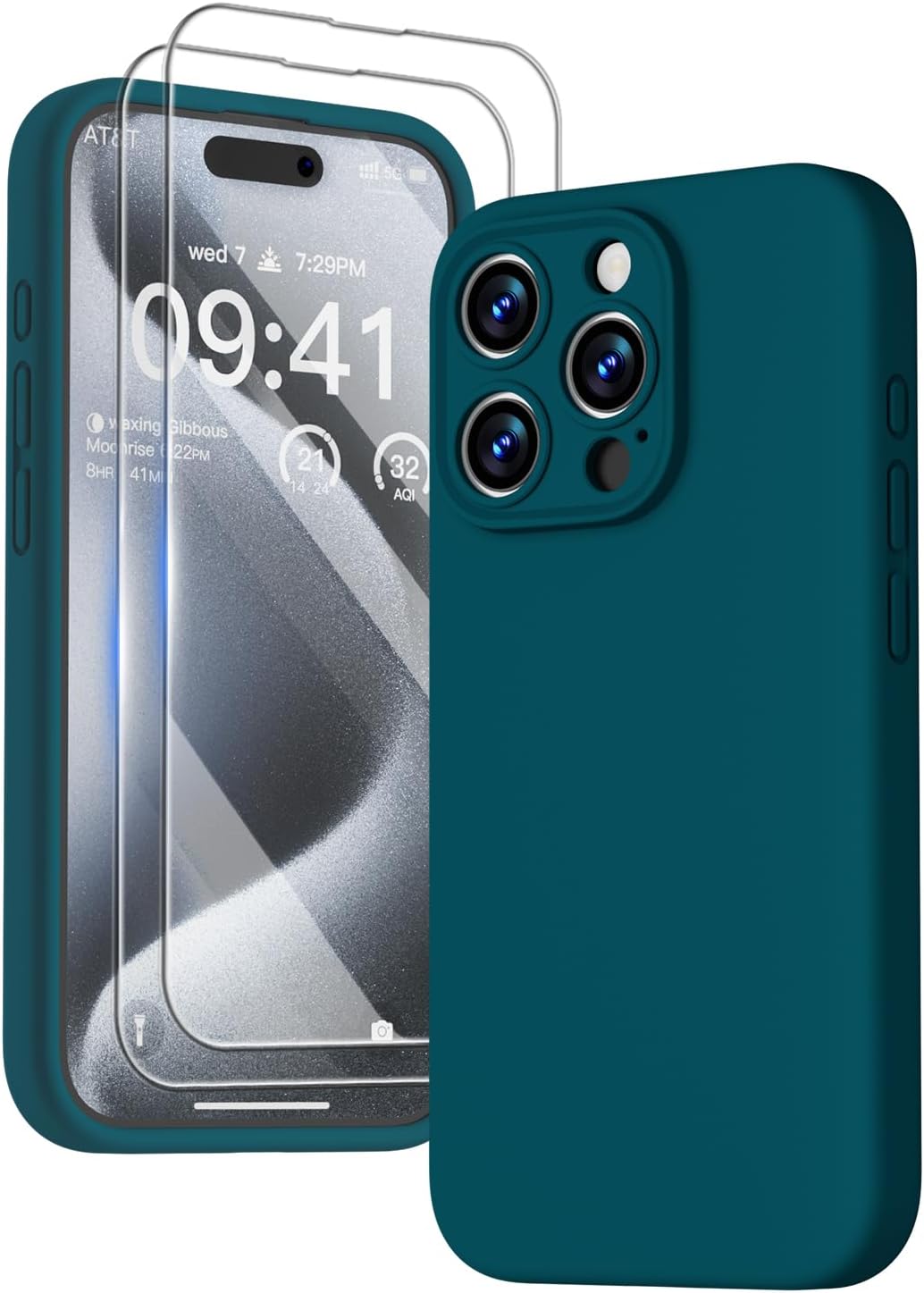 GOODVISH 3 in 1 Case for iPhone 15 Pro Case, [2X HD Screen Protector][Upgraded C...